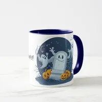 Ghost Partying in Graveyard Mug