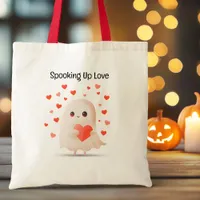 Spooking Up Love Cute Ghost Halloween  Tote Bag