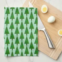 Bright Christmas Tree Forest Kitchen Towels