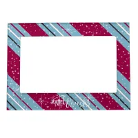 Magic and Wonder Christmas Stripes Blue ID440 Magnetic Frame