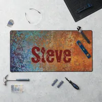 Rusty, Verdigris, Grunge Steampunk Personalized Desk Mat