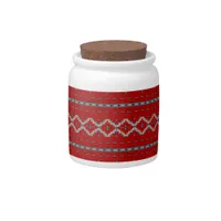 Southwest Mesas Red & Turquoise geometric pattern Candy Jar