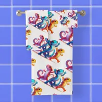 Colorful Salamanders do the Salamander Slide Bath Towel Set