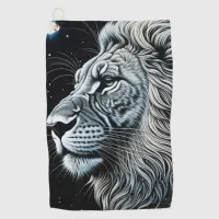 Celestial Lion Night Sky Ai Art Golf Towel