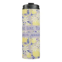 Personalized Live Love Teach Watercolor Lemon Thermal Tumbler