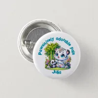 Monogrammed Tiger & Panda Friends | Button