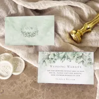 Eucalyptus Greenery Monogram Wedding Website Enclosure Card