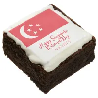Happy Singapore National Day Singapore Flag Brownie