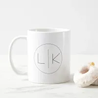 Minimalistic Elegant Initials on Coffee Mug