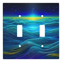 Ethereal Blue Waves and Ocean Sunset Light Switch Cover