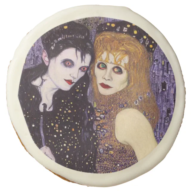 Vampire et sorcière à Halloween Poster Sugar Cookie