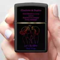 Celebrating love with playful women lingerie on a zippo lighter