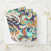 60s 70s Vibe Retro Swirls Abstract Pat#1 ID1069 Pocket Folder