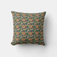 Retro Floral Pattern Throw Pillow