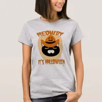 Meowdy Halloween Cat Fun Cartoon T-Shirt