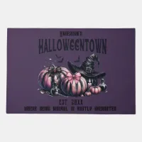 Halloweentown Pumpkin Bats Purple Family Doormat