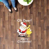 Oh Deer Merry Christmas Santa Claus Floor Decals