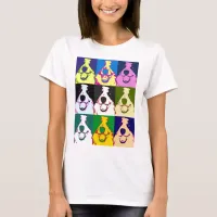 Colorful Retro Border Collie Pop Art T-Shirt