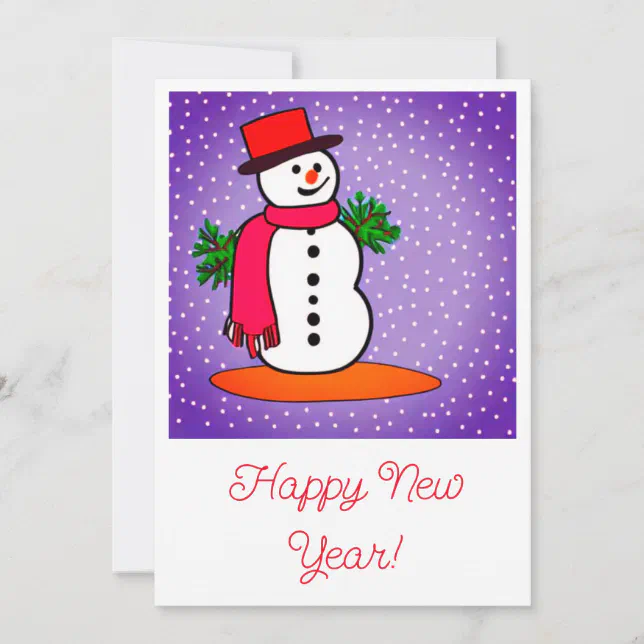 Snow Bonhomme new year invitation