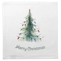 Minimalist Watercolor Christmas Tree Cloth Napkin