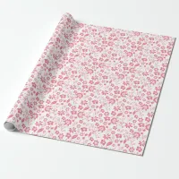 Modern Blush Pink Spring Flower Pattern Wrapping Paper