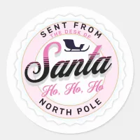 Sent from the Desk of Santa Stamp  Classic Round Sticker