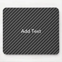 Thin Black and Gray Diagonal Stripes Mouse Pad