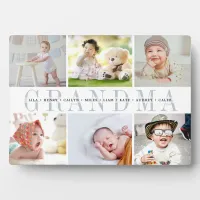 "Grandma" Grandchildren Names 6 Photo Collage Plaque