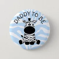 Daddy to be Zebra Baby Shower button