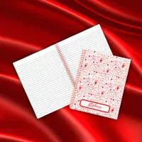 Name Monogram with red hearts on white | Notebook