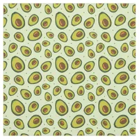 Green and Brown Avocado Fruit Slices Pattern Fabric