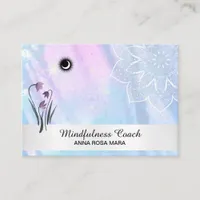 *~* Floral Pastel Moon Lacey Mandala Foil  Business Card