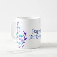 Colorful Wildflower Floral - Happy Birthday  Coffee Mug