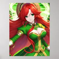 St. Patricks Day Anime Woman Poster