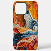 Colorful Afghan Hound Portrait iPhone 16 Pro Max Case