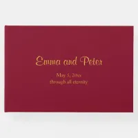 Burgundy "Through All Eternity" Minimalist Wedding Guest Book