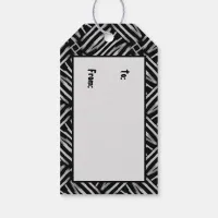 Black and White Tribal Stripes Tag