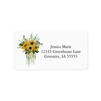 Sunflowers Return Address Label