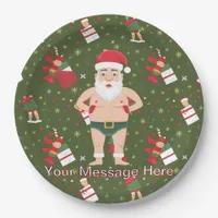 Funny Dirty Santa Christmas Collection Paper Cups Paper Plates