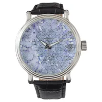 Elegant ice blue mosaic, modern watch