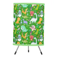 Cute Dinosaur Pattern on Green | Tripod Lamp