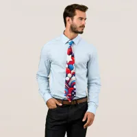 Red, White and Blue Patriotic  Neck Tie