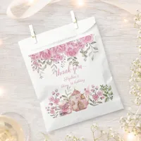 Tea Party Fairy Girl Blush Pink Flowers Birthday Favor Bag