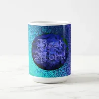 Best Mom with Blue Flower Background Coffee Mug