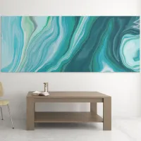 Fluid Blue and Turquoise Digital Art  Poster