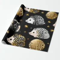 Cute Hedgehog Colorful Wrapping Paper . Hedgehog 