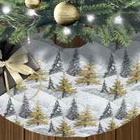Black Gold Christmas Pattern#4 ID1009 Brushed Polyester Tree Skirt