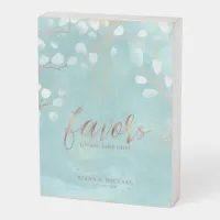 Watercolor Snowdrops Favors Teal/Copper ID726 Wooden Box Sign