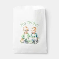 It's Twins! Cute boy twins Baby Shower  Favor Bag