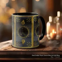 Dark Zodiac Tarot: Cancer Black & Gold  Mug